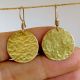 Hammered Round Dangle earring, Brass handmade jewelry, Wholesale jewelry